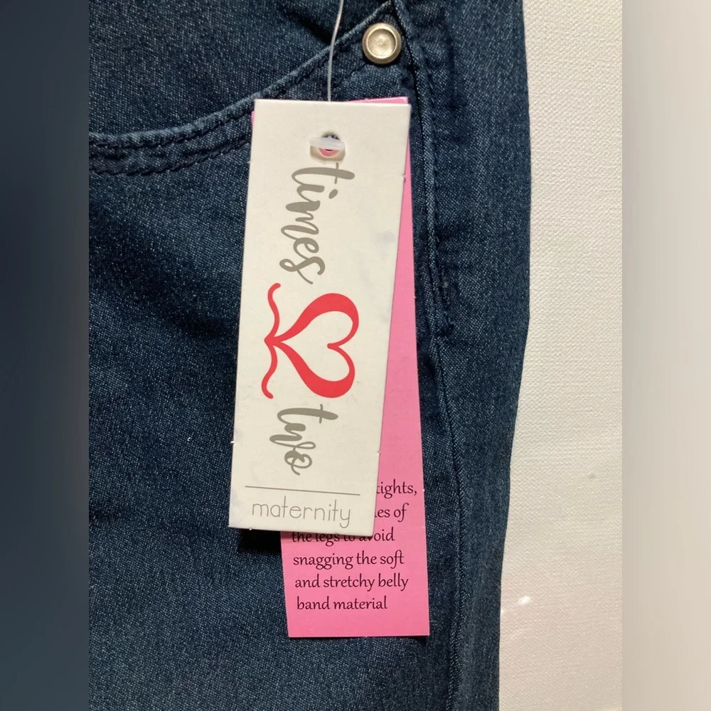 NWT Maternity Times Two size Small bermuda shorts rolled hem 5 pocket 12035 - Picture 3 of 6